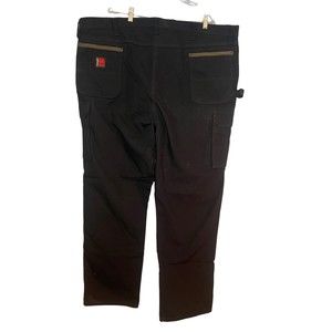 Wrangler Riggs Workwear Canvas Cargo Pants Size 48x32 Black Canvas Ripstop Pant